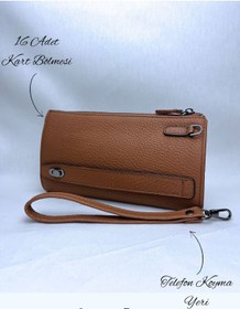 Resim Sergio Ferrari Hakiki Deri Clucth Çanta | Çok Bölmeli Gerçek Deri Erkek El Çantası Cüzdan Clutch Çanta 