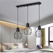 Resim Riolight Retro,rustik,vintage Masa Üstü Siyah 3xe27 Duylu Kafes M Siyah 