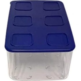 Resim Şeffaf ve Taze 2,5 L Şeffaf Mavi Koyu Mavi Buzdolabı Sistemi Taze Sistem Konteyner Kapaklı Dikdörtgen 