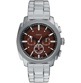 Resim Fossil Ffs6144 Quartz Çelik Gri Bordo Kadran 44 Mm Erkek Kol Saati Gri 