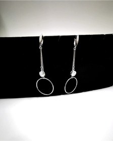 Resim Omar Silver Kadın Ithal Rodyumlu Zirkon Taşlı Sallantılı Gümüş Kü 