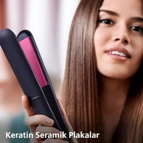 Resim Philips Saç Düzleştirici, Keratin Seramik Plaka, Thermoprotect Teknolojisi, 2 Sıcaklık Ayarı, Tuş Kilidi, 60 Saniyede Isınma, 220°C’YE Kadar Sıcaklık Ayarı, BHS375/00 