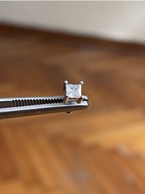 Resim 316 L Cerrahi Çelik Dudak Kıkırdak Helix Tragus Piercingi Tek Taş Detaylı Piercing Açık Sarı 