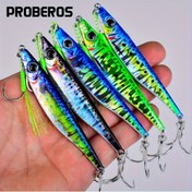 Resim PROBEROS 5 adet 3D gözleri ile Premium Metal Döküm Jig Yem - Gerçekçi Yavaş-Titreşimli Hareket, Derin Deniz Balıkçılığı için Mükemmel 