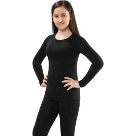 Resim Unisex Çocuk Uzun Kollu Atlet Termal Siyah 3 