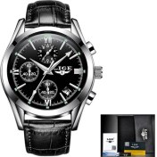 Resim Hanyang Gümüş Siyah L Lıge Tarih Erkek Saatler En Lüks Marka Su Geçirmez Spor Kol Saati Chronograph Kuvars Askeri Deri Erkek Relogio Masculino (Yurt Dışından) 