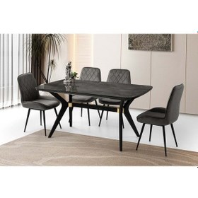 Resim Mobilgen Irony 4 Adet Fulya Sandalye 160+30 Anka HG Açılabilir Masa Takımı 