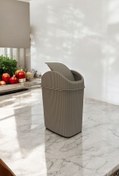 Resim MasterCar Döner Kapaklı 2.5 Lt Mini Banyo Çöp Kovası - Tuvalet Çöp Kutusu Banyo Mutfak Düzenleyici Çöp Kovası 