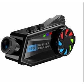 Resim Çeşithane Bt68 Kameralı Motosiklet İnterkom - 1080p Full Hd Video Kayıtlı Kask Kulaklığı, Bluetooth 