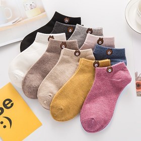 Resim 10 Çift Kadın Karikatür Ayı Ayak Bileği Çorapları, %95 Polyester %5 Elastan, Nakışlı Örgü Kumaş, Hafif Nefes Alabilen File Çoraplar, Makinede Yıkanabilir, Moda Çorap Aksesuarları 