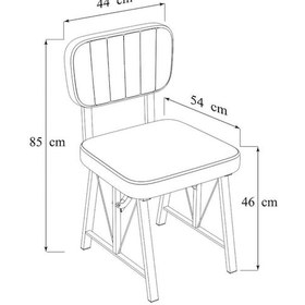 Resim Hayat Serisi Mutfak Sandalyesi, Yemek, Bahçe, Kafe, Modern Sandalye 4 Adet - Lacivert Lacivert 