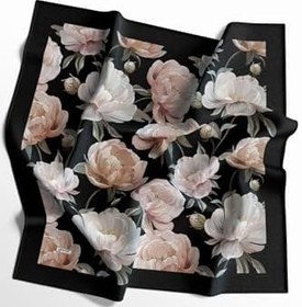Resim Lotus Desen Açık Pembe Soft Pamuk Eşarp 