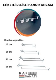 Resim Etiketli Delikli Pano Kancası 20 Cm 10 Adet Tel Askı Kancası Delikli Panel Raf Askısı Fon Kancası Etiketli Metalik 