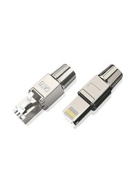 Resim 5 Adet - Cat7 Cat6a Metal Rj45 Konnektör 10 Gigabit Poe Ethernet Jack 