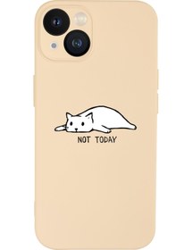 Resim mooodcase Iphone 13 Uyumlu Not Today Desenli Kamera Lens Korumalı Darbe Emici Silikonlu Lansman Kılıf 