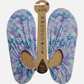 Resim Bonas Deniz Kabukları Desenli Kaydırmaz Taban Kadın Havuz ve Deniz Ayakkabısı - Lila / 38-39 