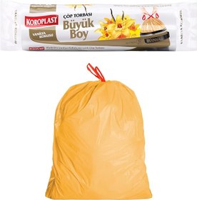 Resim Koroplast Vanilya Kokulu Büzgülü Büyük Boy Çöp Torbası 10'lu 65x70 cm, Sızdırmaz & Yırtılmaz, Kolay Bağlanabilir, Geri Dönüştürülebilir Çöp Poşeti, Ofis, Restoran, Market, Okul, Bahçe, Mağaza, Fabrika 