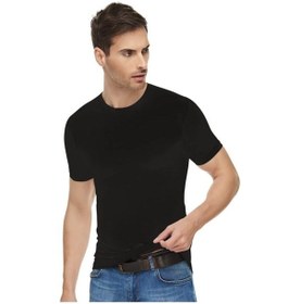 Resim Erkek Siyah Bisiklet Yaka Kısa Kollu Penye Atlet 3'lü 1002 001 