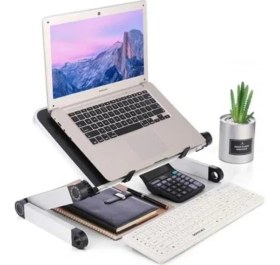 Resim Alüminyum Yükseklik Ayarlı Katlanabilir Laptop Sehpası Notebook Macbook Standı Dizüstü Laptop 