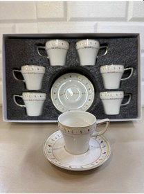 Resim Acar Made With Love Porselen 6 Lı Kahve Fincan Takımı 8176 Çok Renkli 