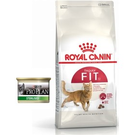 Resim Royal Canin FHN Fit 32 Kedi Maması 15 KG + Pro Plan Sterilised Somonlu Kısır Kedi Maması 2 x 85 G 