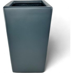 Resim Fiber Saksı Antrasit Konik Vazo Dekoratif Saksı Fiberglas 30 30 50cm 