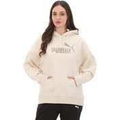 Resim Puma Ess+ Anımal Hoodie Fl Kadın Sweatshirt Krem 