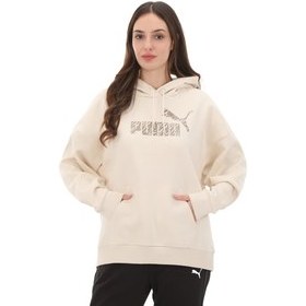 Resim Puma Ess+ Anımal Hoodie Fl Kadın Sweatshirt Krem 