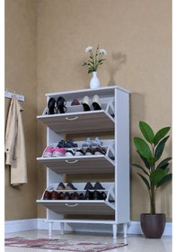 Resim Eliusta Duru 72 Cm Genişlikte Cordoba Renk Ayaklı Ayakkabılık Antre/kapı Önü 72x127x26 Cm Ayakkabılık Cordoba 