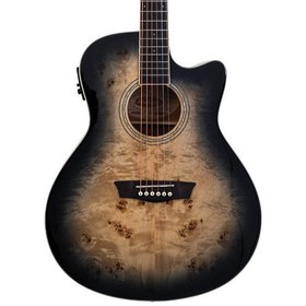 Resim Washburn Deep Forest Burl Ace Black Fade Elektro Akustik Gitar 