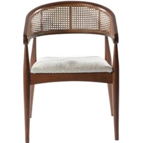 Resim Gazel Hazeranlı Ahşap Bohem Sandalye Açık Ceviz 