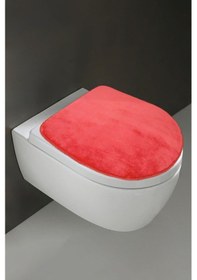 Resim Klozet Kapak Örtüsü Ultrasoft Düz Kırmızı 