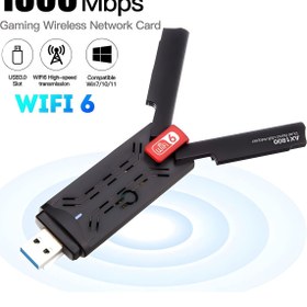 Resim Aırstorr USB3.0 WiFi 6 AX1800Mbps Çift Bant 5Ghz/2.4Ghz Kablosuz Adaptörü MU-MIMO Windows 11/10/7 