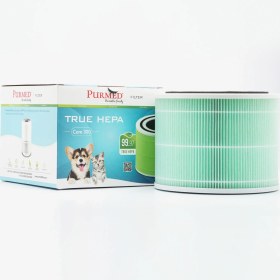 Resim Purmed Levoit Core 300, Core 300S Air Purifier Uyumlu Hepa + Karbon Filtre - Yeşil (Toxin-Smoke) 