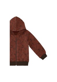 Resim Denokids Hayvanlar Erkek Bebek Kahverengi Sweatshirt Çok Renkli 