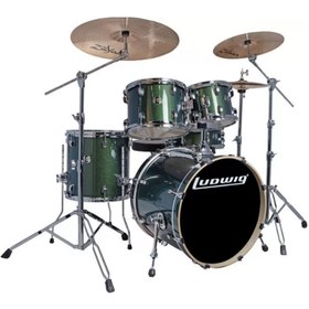 Resim Ludwig Element Evolution LCEE20018 Emerald Green Sparkle Bateri Seti 