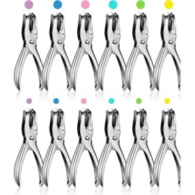 Resim Driftwood 12'li Paket 1 Delik Delgeç 1/4 ve 1/8 Inç Tek Delik Delgeç Metal 5 Sayfa Kapasiteli Tek Delik Delgeç Seti Kağıt Delgeçleri (Yurt Dışından) 