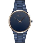 Resim Obaku Denmark V305gxslsl Quartz Çelik Lacivert Safir Cam 42 Mm Erkek Kol Saati Altın 