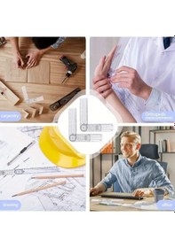 Resim Dream011 1pc Eklem Açı Ölçer Cetvel Multifonksiyonel Pvc Gönye Sanatçılar Ve Öğrenciler İçin 1 Adet 