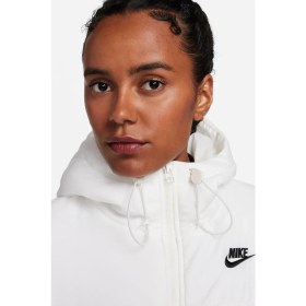 Resim Nike Therma Fit Loose Fit Classic Buffer Bol Kesim Kapüşonlu Kadın Şişme Mont Beyaz 