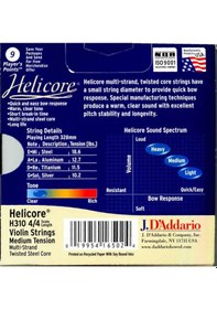 Resim D'Addario Helicore H312 - A (La) Medium - Tek Tel Keman Teli 
