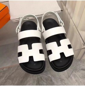 Resim Yaz Yeni Kelime Velcro Deri Sandaletler, Çok Yönlü Sedef Beyaz 