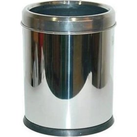 Resim Paslanmaz Çelik Ofis Tipi Çemberli Çöp Kovası 3 Lt 