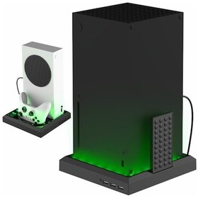 Resim Cbtx Xbox Series X S Uyumlu Şarj Soğutma Fanı Tabanı Rgb Renkli Işık Şarj Cihazı Braketi 