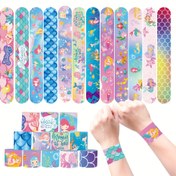 Resim 12 Adet Denizkızı Toka Bileklikleri - Sihirli Denizkızı Tasarımlı, Kuyruk, Deniz Kabuğu, Denizyıldızı - Pastel Okyanus Renkleri (Mavi, Pembe, Mor, Turkuaz, Teal) - Denizkızı Partisi, Akvaryum, Okyanus Temalı Parti Malzemeleri - Çocuk ve Genç Kızlar İçin, Okul Ödülleri, Hazine Kutusu Dolgusu - Kolay Toka Kapatma, Toksik Olmayan Malzeme, Çocuk Hediyeleri 