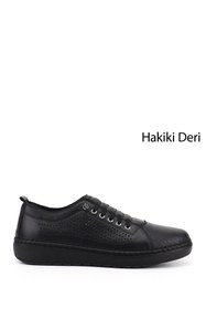 Resim Gönderi(r) Kadın Siyah Bağcıklı Hakiki Deri Comfort Ayakkabı 