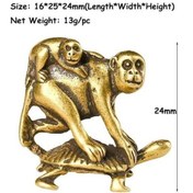 Resim Novahub Bronz Antik Kaplumbağa Taşıyan Maymunlar Minyatürleri Figürler Masa Süsleri Dekorasyon Aksesuarları 1pcs 