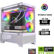 Resim GAMELİNE Pro x19 Ryzen 5 5500 16GB RAM 500GB M.2 Nvme SSD RTX3050 Oyuncu Masaüstü Bilgisayar 