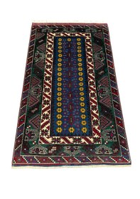 Resim El Dokuma Sıfır Döşemealtı Halısı 126x215 Kök Boya Yün Halı 