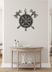 Resim Balta Desenli Dekoratif Metal Duvar Tablosu 